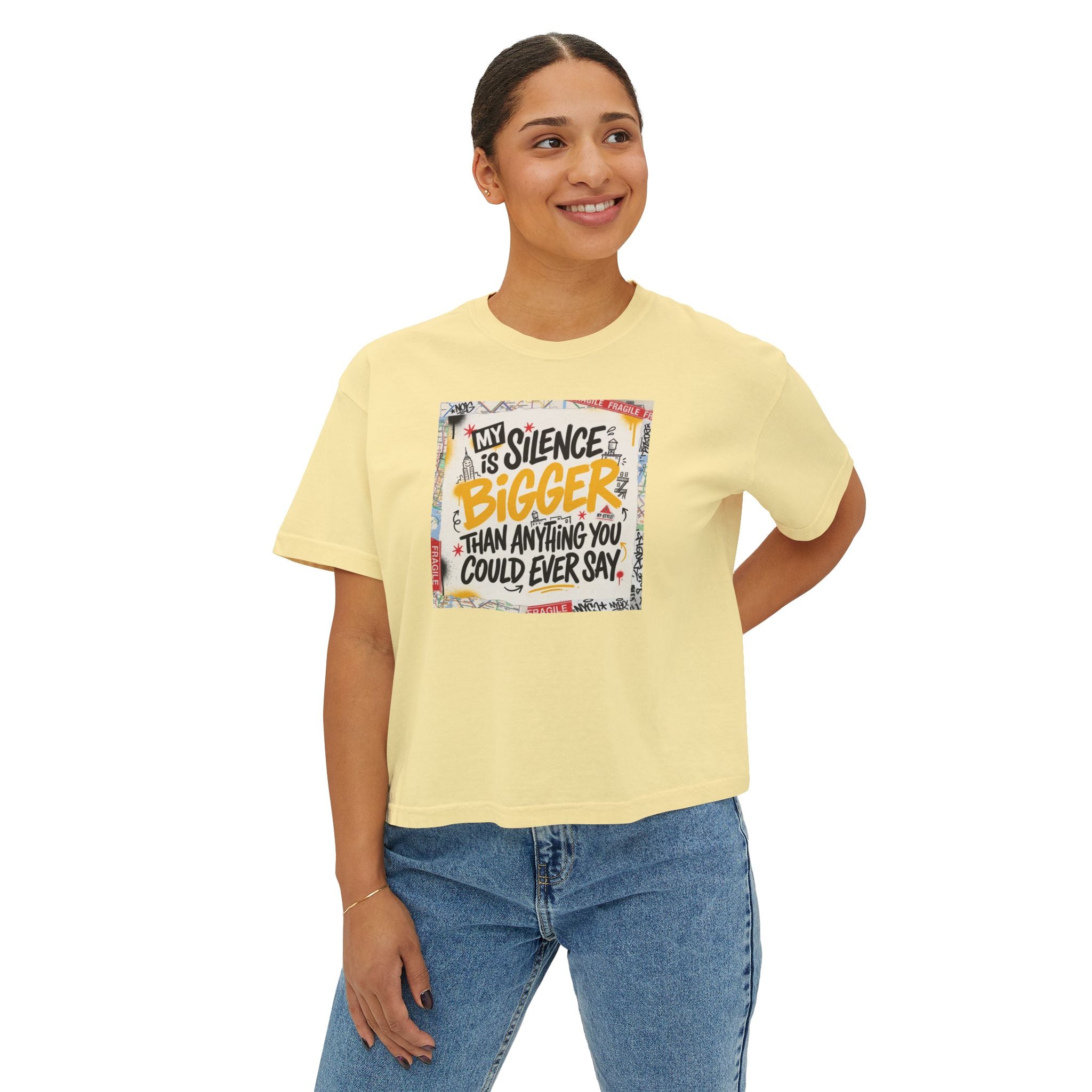 My Silence Is Bigger... Women's Boxy Tee w/ MM Signature