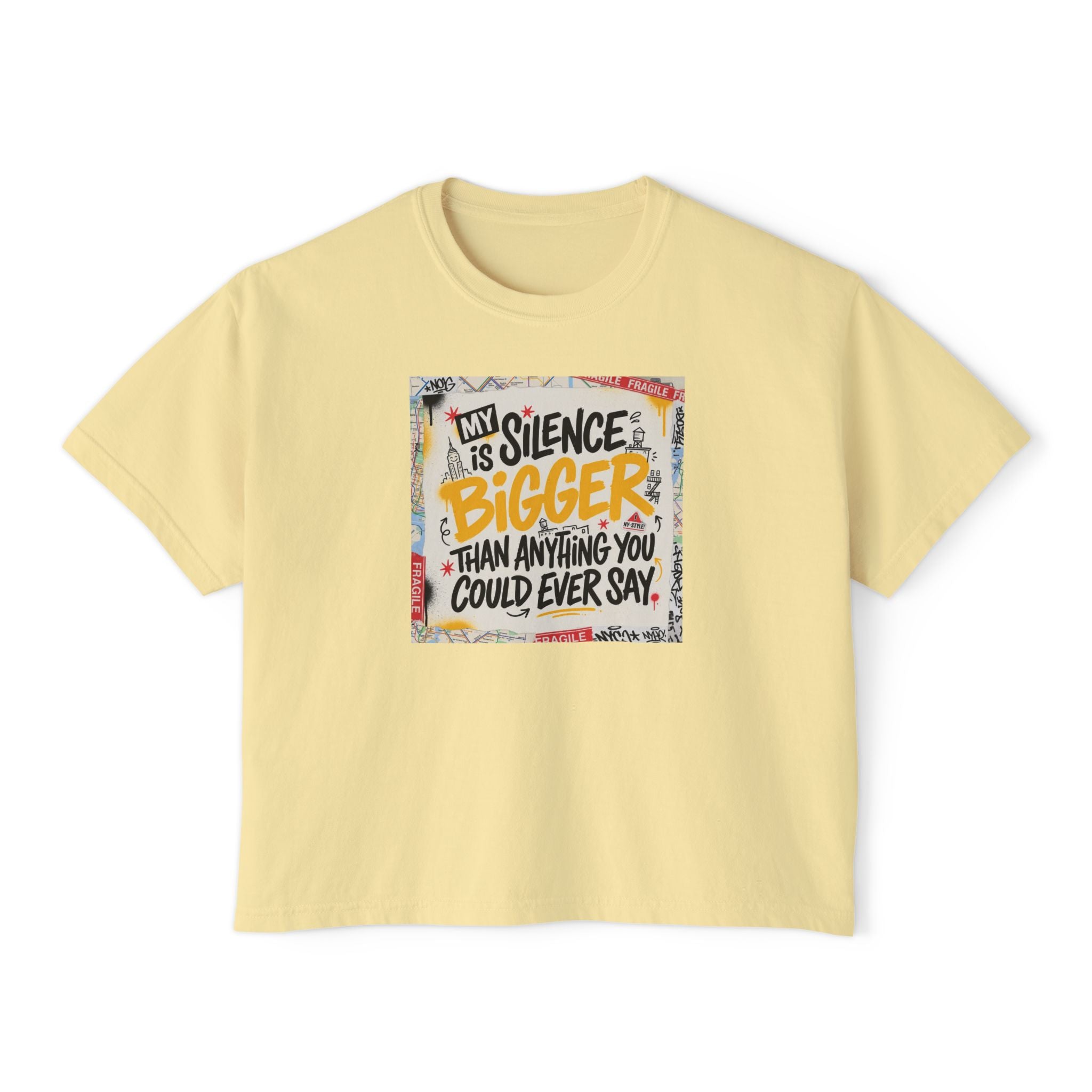 My Silence Is Bigger... Women's Boxy Tee w/ MM Signature