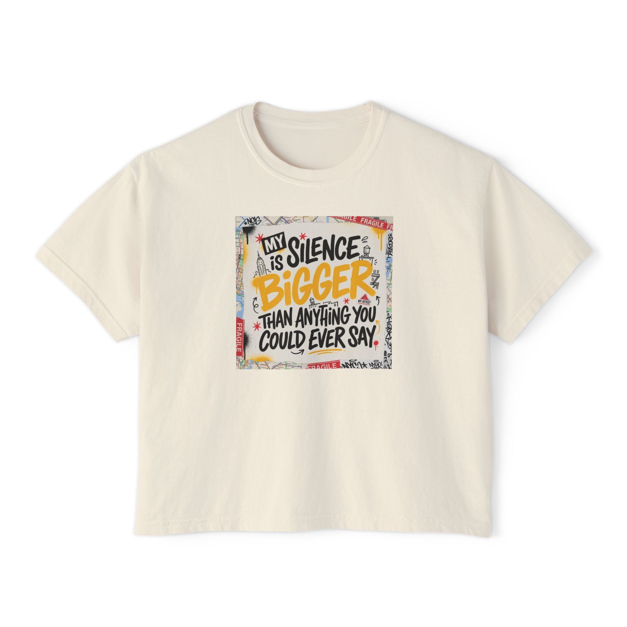 My Silence Is Bigger... Women's Boxy Tee w/ MM Signature